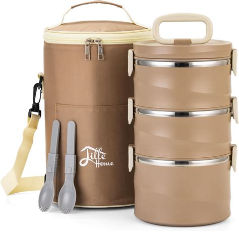 lille stackable stainless steel thermos lunch box|lille home stackable thermal lunch box.